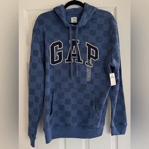 NWT Gap Logo Hoodie in Blue Size Large Embroidered